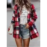 Veste à carreaux tendance - manteau court
