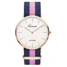 GENEVE - quartz horloge - met kleurrijke canvas band - unisexHorloges
