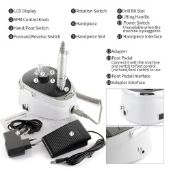 Perceuse à ongles sans fil - kit avec forets - 35000RPM
