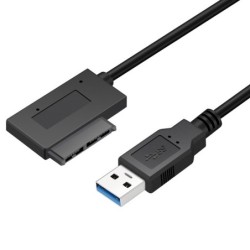 USB 2.0 - 3.0 vers mini Sata II 7+6 13Pin - adaptateur - câble - pour ordinateur portable CD/DVD ROM Slimline Drive