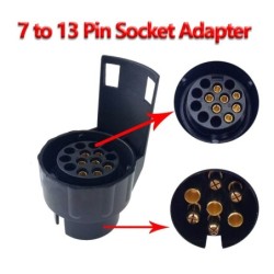 7 naar 13 Pin socket adapter - trailer bedrading connector - waterdicht - 12VDiagnose