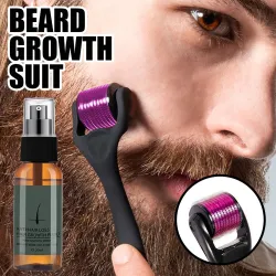 Baard/haargroei essence - spray - met naaldroller massager - anti haaruitvalBaard