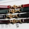Ceinture fine en cuir - boucle libre dorée