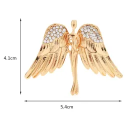 Grote vleugels engel broche - met kristallenBroches