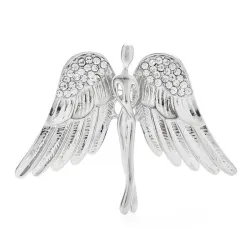 Grote vleugels engel broche - met kristallenBroches