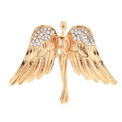 Broche ange grandes ailes - avec cristaux