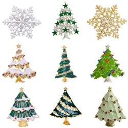 Broches de Noël colorées - sapin de Noël - flocon de neige
