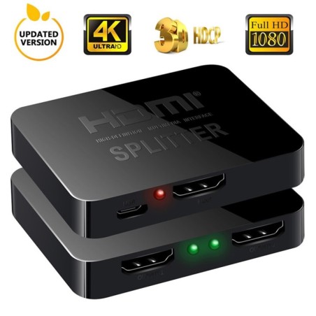 4K HDMI splitter - full HD - 1080P - 1 in 2 out versterker - dubbel display - voor HDTV DVD PS3 XboxHDMI-schakelaars