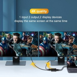 4K HDMI splitter - full HD - 1080P - 1 in 2 out versterker - dubbel display - voor HDTV DVD PS3 XboxHDMI-schakelaars