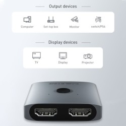 4K HDMI-splitter - 60Hz - 1x2/2x1 adapter - 2 in 1 converterHDMI-schakelaars