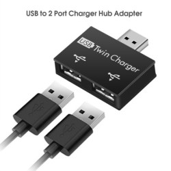 Chargeur USB 2.0 vers 2 ports - Adaptateur HUB
