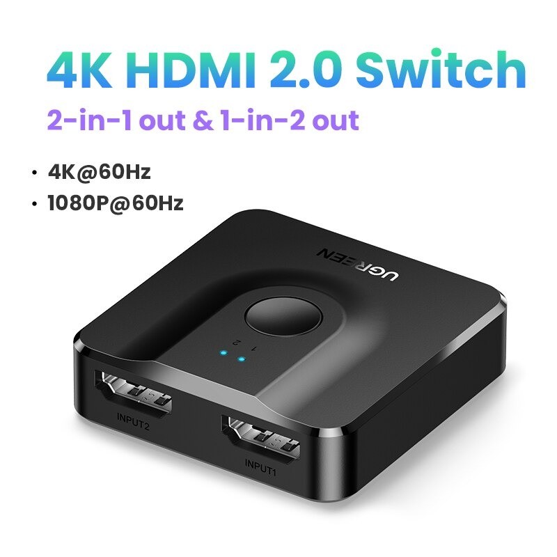 UGREEN - HDMI 2.1 splitterschakelaar - 2 in 1 schakelaar - 4K - 8KHDMI-schakelaars