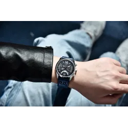 BENYAR - sport quartz horloge - waterdicht - leren bandHorloges