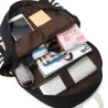 Gestreepte canvas rugzak - schooltas - set van 3Tassen