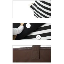 Gestreepte canvas rugzak - schooltas - set van 3Tassen