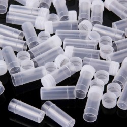 Kunststof monsterflesjes - mini doorzichtige pillen/capsules - met deksel - 5 ml - 50 stuksCentrifugebuizen