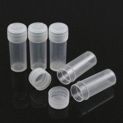 Flacons à échantillons en plastique - mini contenants transparents pour pilules/capsules - avec couvercle - 5 ml - 50 pièces