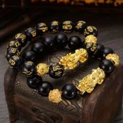 Bracelet Feng Shui - avec perles de pierre - unisexe