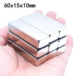 N35 - neodymium magneet - sterk blok - 60 * 15 * 10 mm - 5 stuksN35