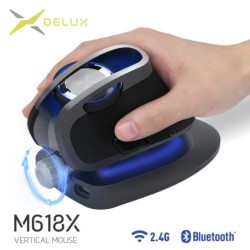 Delux - M618X - souris verticale sans fil - angle réglable - Bluetooth