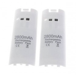 Manette Wii double chargeur USB avec 2 batteries 2800 mAh