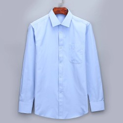 Klassiek overhemd met lange mouwen - effen kleur - Slim FitT-Shirts