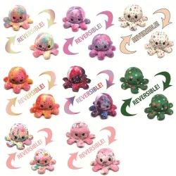 Peluche réversible - pieuvre de noël
