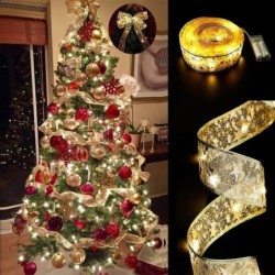 Geborduurd LED-lint - Kerstboomdecoratie - werkt op batterijenKerstmis