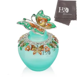 Vintage glazen parfumflesje - kristallen vlinder - 30mlParfum