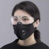 Beschermend gezichtsmasker - wind-/stof-winddicht - PM25 actief koolstoffilter - dubbel luchtventielMondmaskers