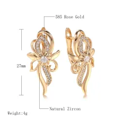 Elegante roségouden oorbellen - kristalbloemOorbellen