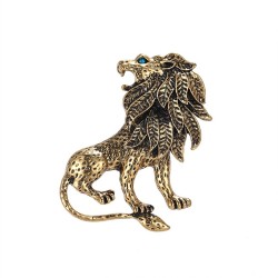 Lion antique en argent / or - broche