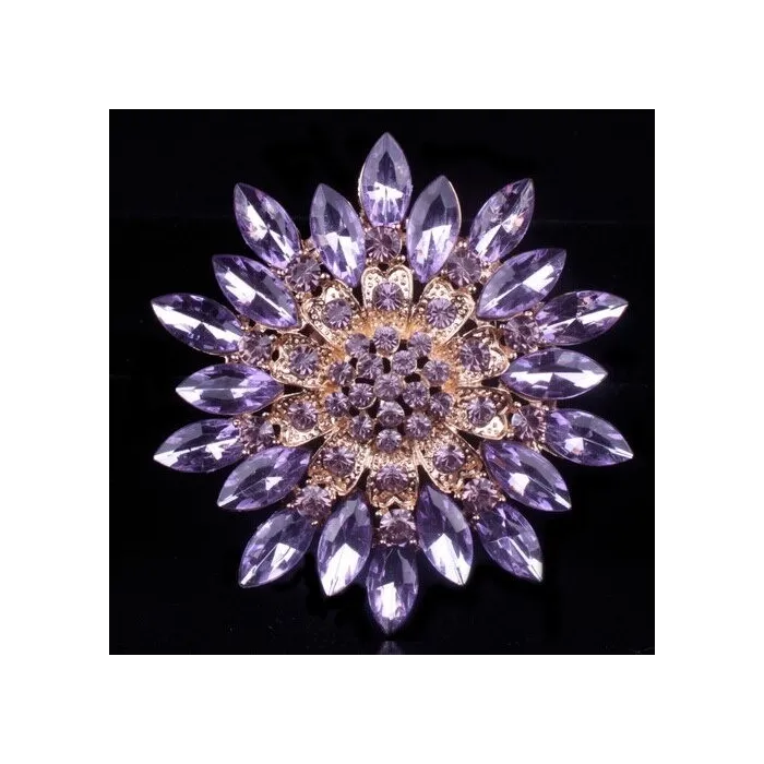 Grande fleur de marguerite - broche en cristal