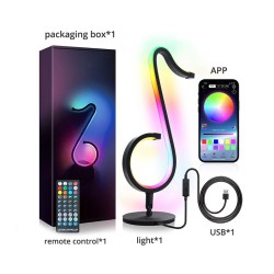 LED-nachtlampje - Bluetooth - app-bediening - 180° draaibaar - RGB - muzieknootvormVerlichting