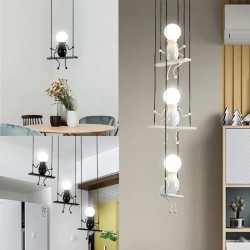 Moderne plafondlamp - zittende ijzeren poppenPlafondverlichting