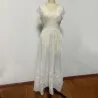 Robe longue élégante - dentelle brodée évidée - manches courtes