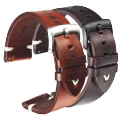 Bracelet montre cuir - avec boucle métal