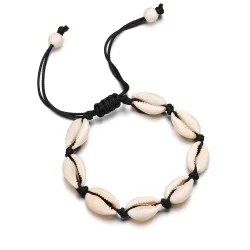 Bracelet breloques coquillages - cordelette réglable