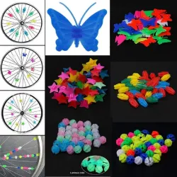 Bicycle spoke wheel decorative beads - butterflies - fish - stars - 26 / 36 piecesBicycle