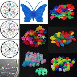 Perles décoratives roue à rayons de vélo - papillons - poissons - étoiles - 26 / 36 pièces