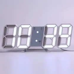 Horloge murale numérique 3D moderne - LED - USB - avec fonction alarme