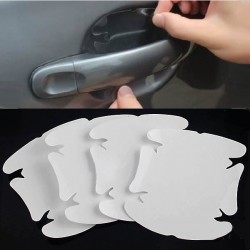 Autocollant en aluminium transparent - protection de poignée de porte de voiture - anti-rayures - 4 pièces