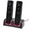 Chargeur double - indicateur LED - pour manette Wii - avec 2 batteries