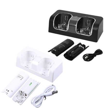 Double charger - LED indicator - for Wii controller - with 2 batteriesWii & Wii U