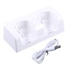 Chargeur double - indicateur LED - pour manette Wii - avec 2 batteries
