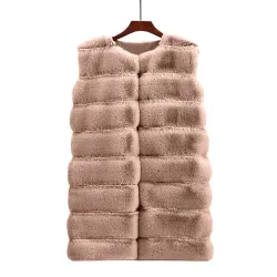 Elegante mouwloze jas - bontvestJassen