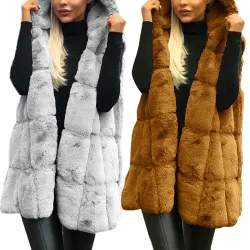 Warme winterbontjas - vest met capuchonJassen