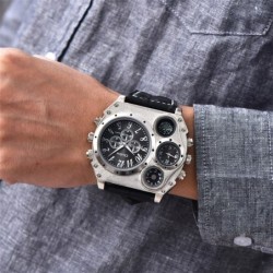 OULM 1349 - grande montre de sport - boussole - bracelet en cuir