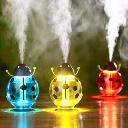 Humidificateur d'air à ultrasons - diffuseur d'huiles essentielles - forme coccinelle - USB - LED - 260 ml