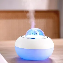 Ultrasone luchtbevochtiger - etherische oliën diffuser - kattenkop - LED - USB - 300mlLuchtbevochtigers